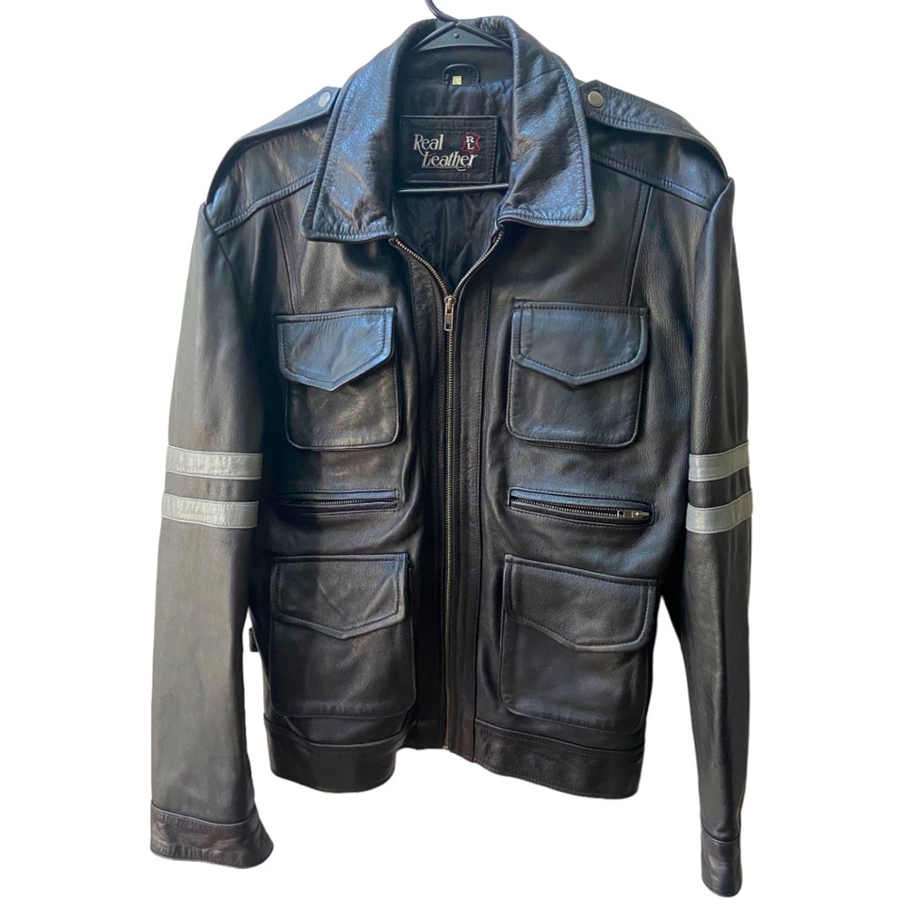Vintage Men’s Leather Motorcycle Jacket